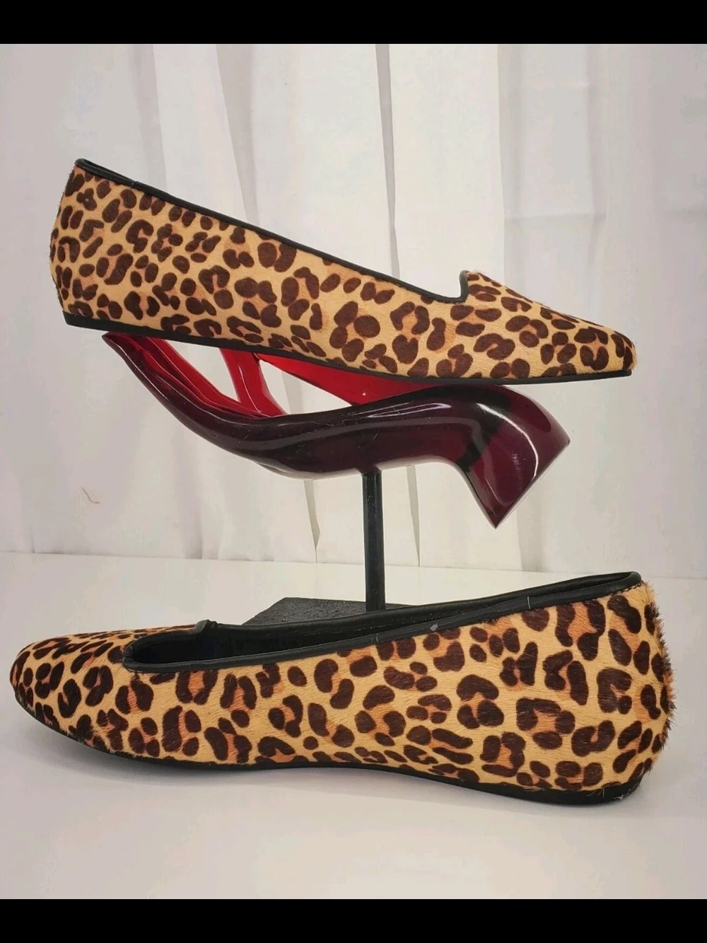 WOMEN'S BRAND NEW G.H. BASS CALFHAIR LEOPARD PRINT BALLERINA FLATS SZ.9M $89.00